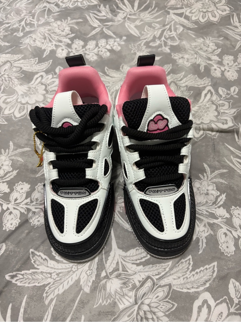 Louis Vuitton Pink, Black & White Athletic Sneakers - Picture 4 of 6